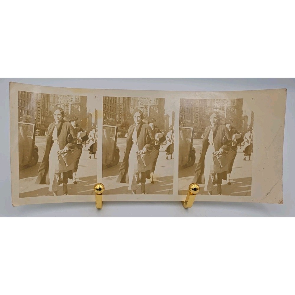 Early 1900's Uncut ANTIQUE Photo Washington DC Howard Theatre Woman Walking Rare